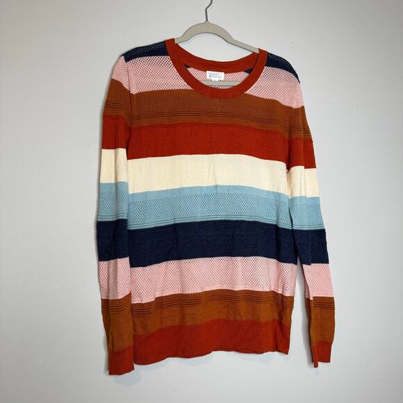 Market & Spruce Multicolor Color Block Crew Neck Sweater NWT Women’s XL - Picture 2 of 9